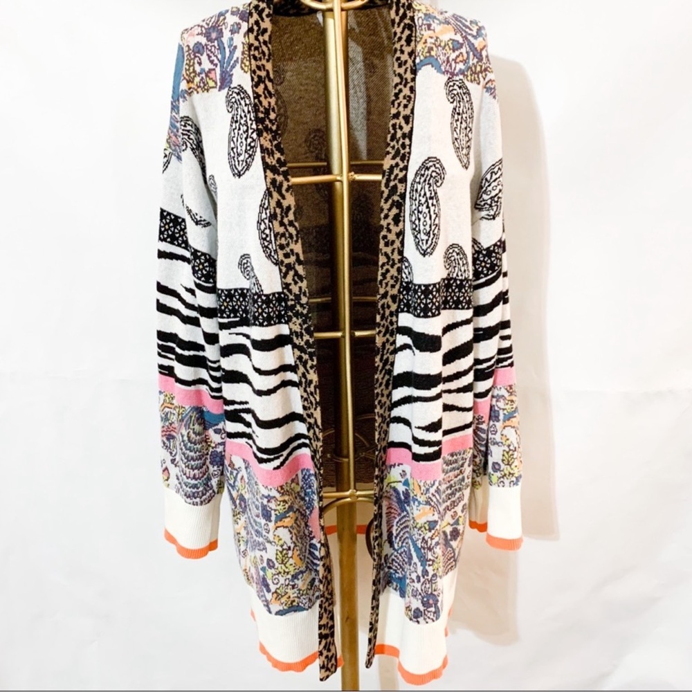 Anthropologie Bricolage Oversized Long Multi-Print Multi-Colored Cardigan - Picture 6 of 12